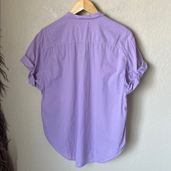 Xirena light purple Channing ruched rolled sleeve blouse - Picture 8 of 12